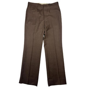 Merit Vintage Virgin Wool Dress Pants Slacks Brown Size 34 W | 31 L